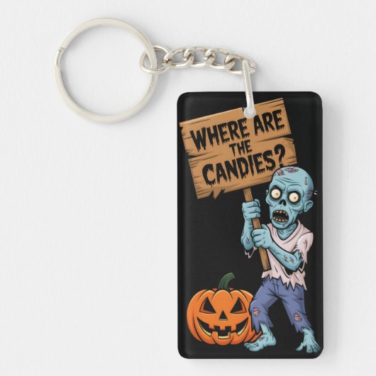 Halloween Humour Zombie Bonbons Sleutelhanger (Voorkant)