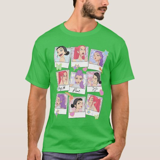 Halloween Huntrix Polaroid Lijsten T-shirt (Voorkant)