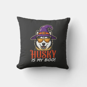 Halloween Husky Is My Boo Heksenhoed Kussen