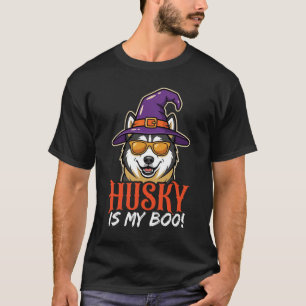Halloween Husky Is My Boo Heksenhoed T-shirt