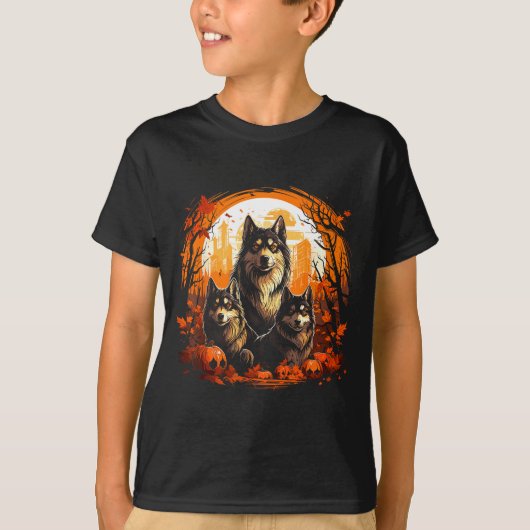 Halloween husky t-shirt (Voorkant)