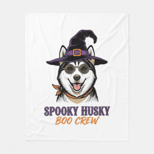 Halloween Husky T-shirt Heks Hond Vintage Grafisch Fleece Deken