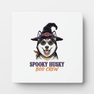 Halloween Husky T-shirt Heks Hond Vintage Grafisch Fotoplaat