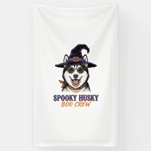 Halloween Husky T-shirt Heks Hond Vintage Grafisch Spandoek