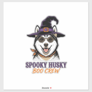 Halloween Husky T-shirt Heks Hond Vintage Grafisch Sticker