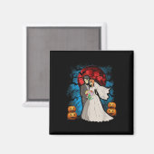 Halloween huwelijkscadeau Skeleton Paar Bruid Brui Magneet (Voorkant / Achterkant)