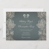 Halloween huwelijksuitnodiging -  Grey Kaart (Voorkant)