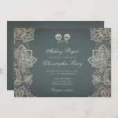 Halloween huwelijksuitnodiging -  Grey Kaart (Voorkant / Achterkant)