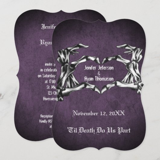 Halloween-huwelijksuitnodiging Kaart (Voorkant / Achterkant)