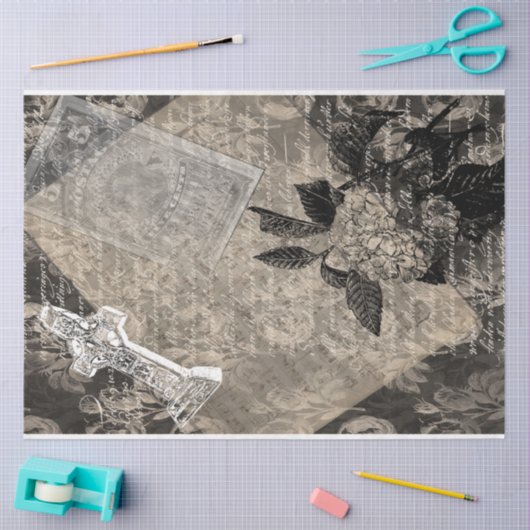 Halloween Hydrangea en Cross Book Page Tissuepapier (Craft)