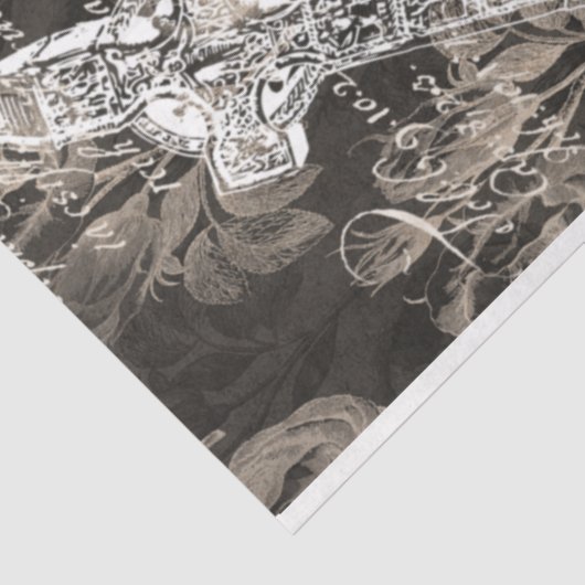 Halloween Hydrangea en Cross Book Page Tissuepapier (Detail)