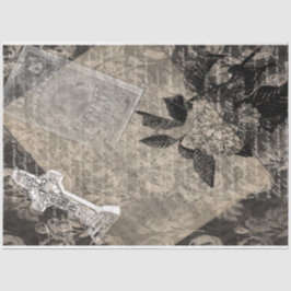 Halloween Hydrangea en Cross  Book Page Tissuepapier