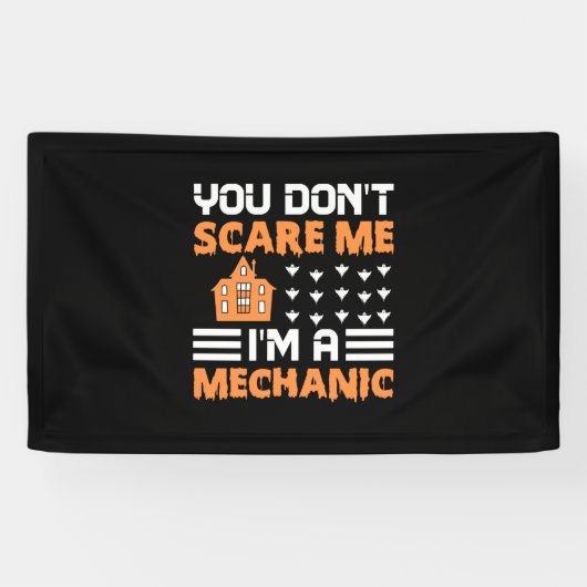 Halloween I Am A Mechanic Birthday Spandoek (Horizontaal)