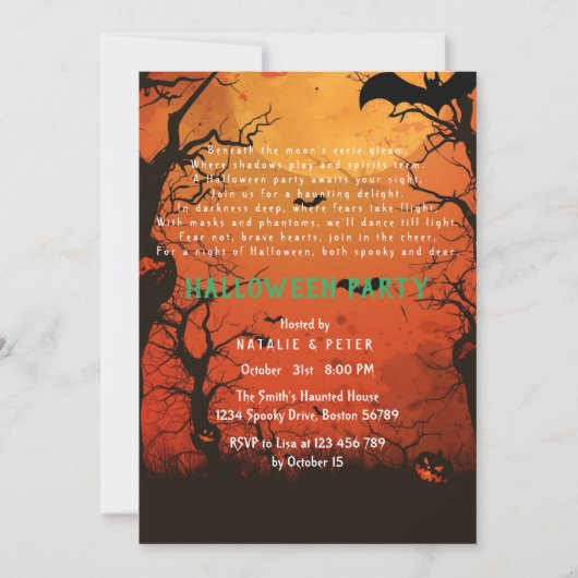 Halloween I Dark Forest Gedicht Kaart (Voorkant)