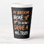 Halloween I drive a Mail Truck Latte Mok (Voorkant)