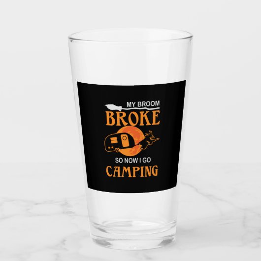 Halloween I Go Camping Birthday Glas (Voorkant)