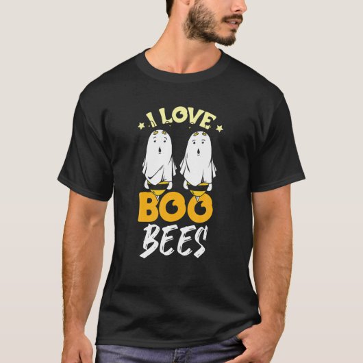 Halloween I Love Boo bijen T-shirt (Voorkant)