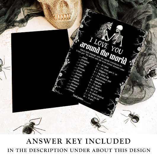 Halloween I Love You Around the World Bridal Game  Kaart