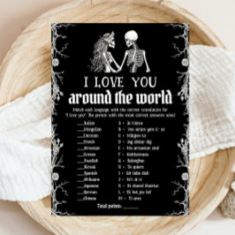 Halloween I Love You Around the World Bridal Game  Kaart
