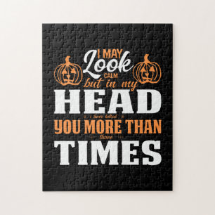 Halloween I May Look Calm Birthday Legpuzzel