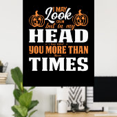 Halloween I May Look Calm Birthday Poster (Thuiskantoor)