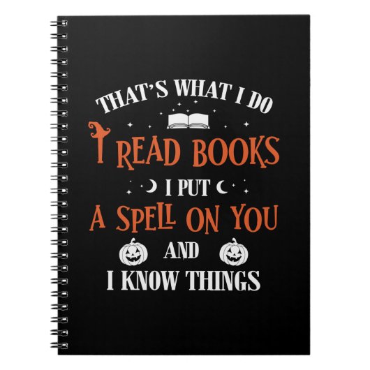 Halloween I Spell On You And Read Books Birthday Notitieboek (Voorkant)