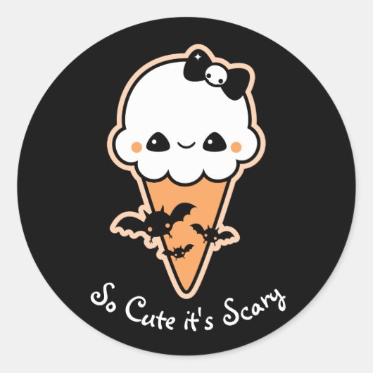 Halloween Ice Cream Cone Ronde Sticker (Voorkant)