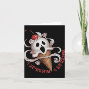 Halloween Ice Cream, Spooky Food Scream T-shirt Id Kaart