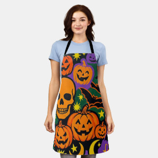 Halloween Iconen Schort, Griezeld Grimas & Schedel Schort