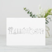 Halloween Icons Kleurboek Briefkaart (Staand voorkant)