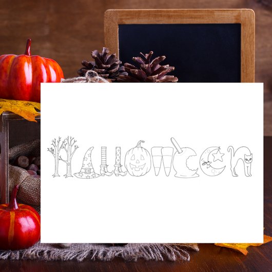 Halloween Icons Kleurboek Briefkaart