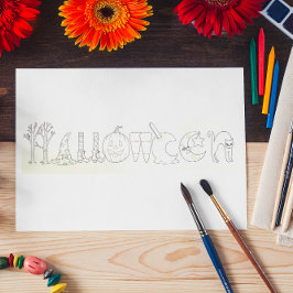 Halloween Icons Kleurboek Briefkaart