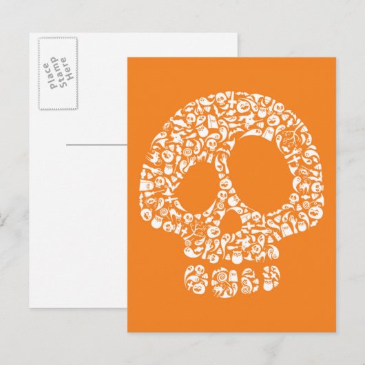 Halloween Icons - Skull Briefkaart (Voorkant / Achterkant)