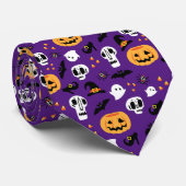 Halloween Icons: Skulls, pompoenen, geesten, vleer Stropdas (Opgerold)