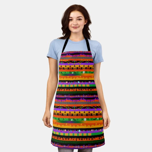 Halloween Icons striped Schort (Gedragen)