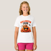 Halloween-icoon Funny King Pumpkin Herfst T-shirt (Voorkant volledig)