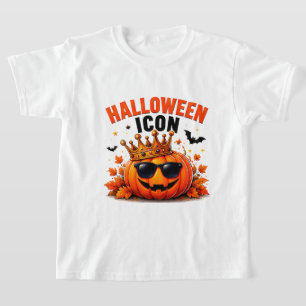 Halloween-icoon Funny King Pumpkin Herfst T-shirt