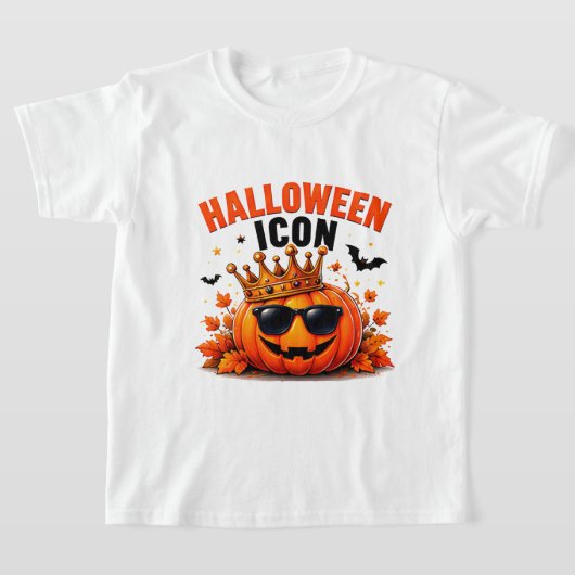 Halloween-icoon Funny King Pumpkin Herfst T-shirt (Laagn)