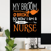 Halloween Ik ben een verpleegster. Poster (Thuiskantoor)
