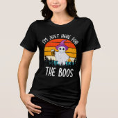 Halloween ik ben hier voor de Boos Funny Ghost Tri-Blend Shirt (Voorkant)