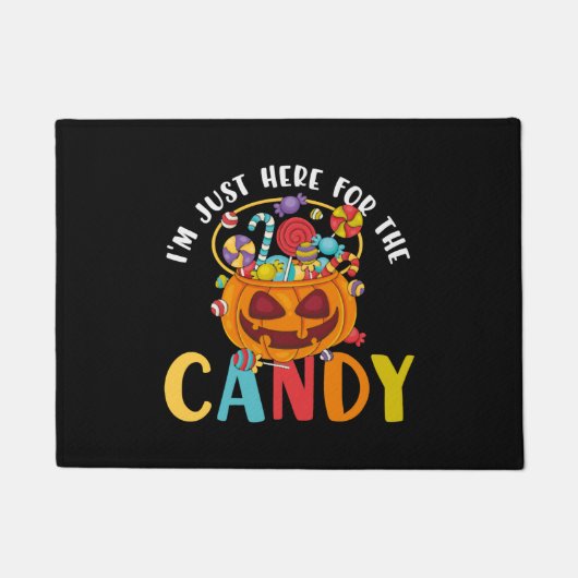 Halloween Ik ben hier voor het Snoep Deurmat (Voorkant)
