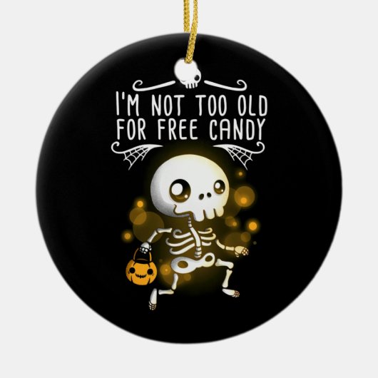 Halloween ik ben niet te oud keramisch ornament (Voorkant)