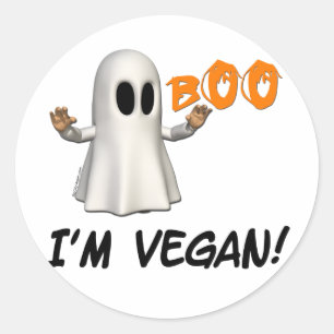Halloween Ik ben Vegan Ronde Sticker