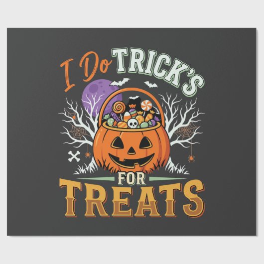 Halloween Ik Doe Trucs voor Snoep Pompoen Cadeaupapier (Vlak)