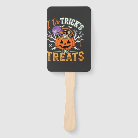 Halloween Ik Doe Trucs voor Snoep Pompoen Handwaaier (Voorkant)