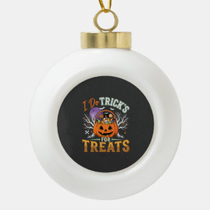 Halloween Ik Doe Trucs voor Snoep Pompoen Keramische Bal Ornament