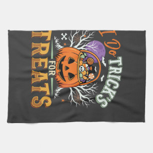 Halloween Ik Doe Trucs voor Snoep Pompoen Theedoek