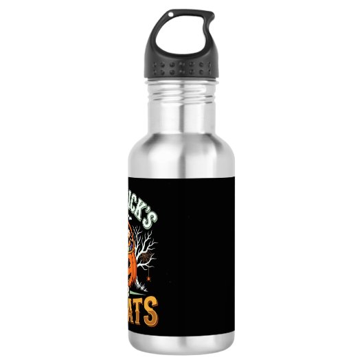 Halloween Ik Doe Trucs voor Snoep Pompoen Waterfles (Voorkant)