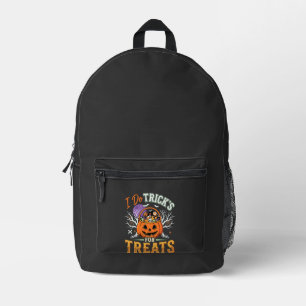 Halloween Ik Doe Trucs voor Snoepjes Pompoen Bedrukte Rugzak