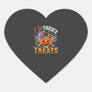 Halloween Ik Doe Trucs voor Snoepjes Pompoen Hart Sticker